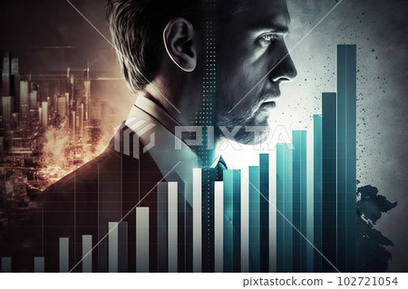 Stock market financial growth chart . Progress bar panel hologram style. Generative AI Stock market financial growth chart . Progress bar panel hologram style. Generative AI 102721054