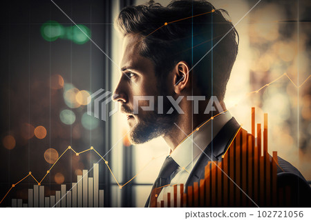 Stock market financial growth chart . Progress bar panel hologram style. Generative AI Stock market financial growth chart . Progress bar panel hologram style. Generative AI 102721056