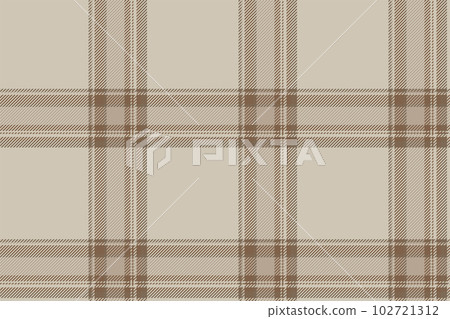 Plaid background, check seamless pattern in beige. Vector fabric texture for textile print, wrapping paper, gift card or wallpaper. 102721312