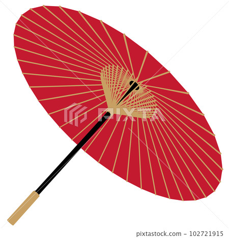 紅色日本傘的插圖素材 紅色日本傘的插圖素材 102721915