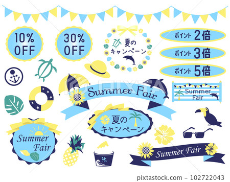 Summer campaign, discount illustration set 102722043