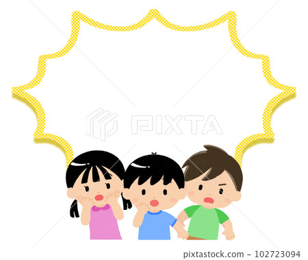 鋸齒狀的講話泡泡孩子 鋸齒狀的講話泡泡孩子 102723094