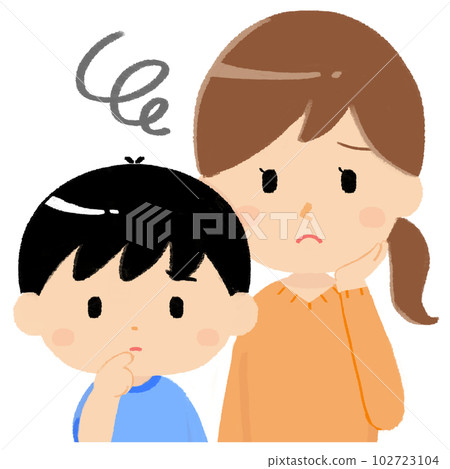 家長和孩子一臉苦惱 102723104