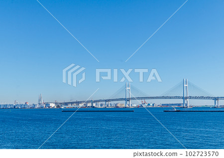 [神奈川的城市景觀]橫濱海灣大橋 102723570