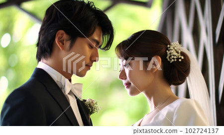 婚禮儀式,穿燕尾服的男人和穿婚紗的女人AI圖像 婚禮儀式,穿燕尾服的男人和穿婚紗的女人AI圖像 102724137