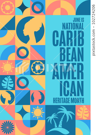 June is National Caribbean American Heritage Month. Holiday concept. Template for background, banner 102724206