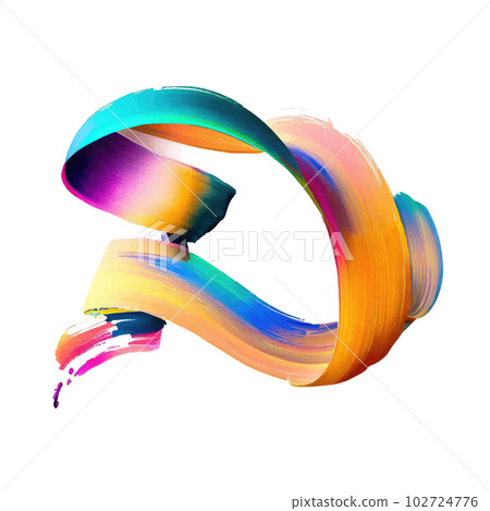 Colorful watercolor hand drawn paper texture torn splatter banner. Wet brush painted spots and strokes abstract vector illustration. 102724776