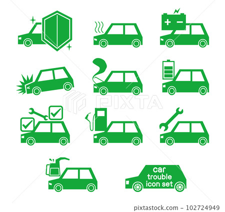 汽車故障圖標插圖集 102724949