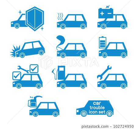汽車故障圖標插圖集 汽車故障圖標插圖集 102724950