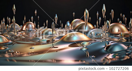 Metallic golden swirls morphing abstract fluid art Metallic golden swirls morphing abstract fluid art 102727206