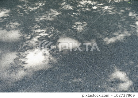 Shadows of sunlight filtered through the trees reflected on the ground - background material 102727909