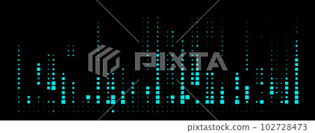 Trendy glitch pattern on dark background. Modern style vector. Abstract geometric elements 102728473