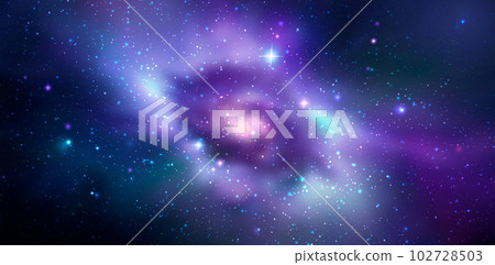 Space vector background with realistic spiral galaxy and shining stars Space vector background with realistic spiral galaxy and shining stars 102728503