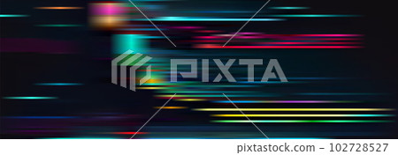 Trendy glitch pattern on dark background. Modern style vector. Abstract geometric elements Trendy glitch pattern on dark background. Modern style vector. Abstract geometric elements 102728527