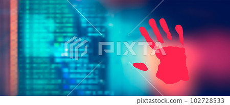 Digital Binary Code on Dark Red Background. Data Breach 102728533