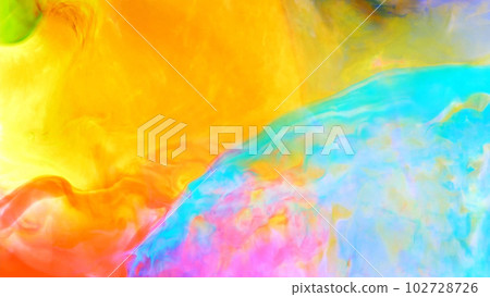 An abstract background image with a sense of dynamism in which colors are mixed intricately 102728726
