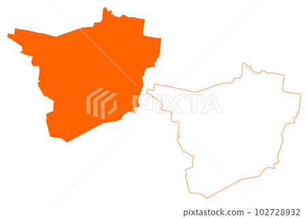 Roosendaal municipality (Kingdom of the Netherlands, Holland, North Brabant or Noord-Brabant province) map vector illustration, scribble sketch Roosendaal map 102728932