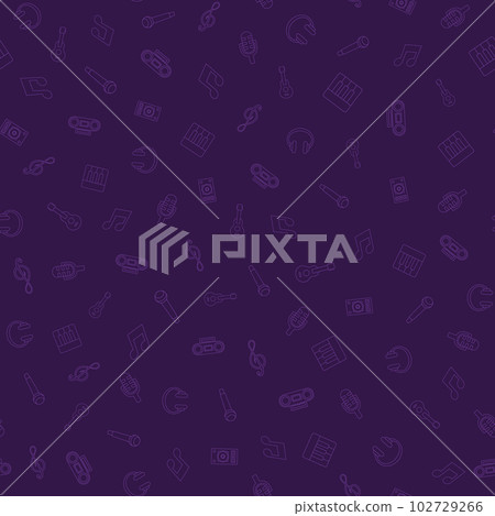 Music Seamless Pattern Background. Vector texture illustration. 102729266