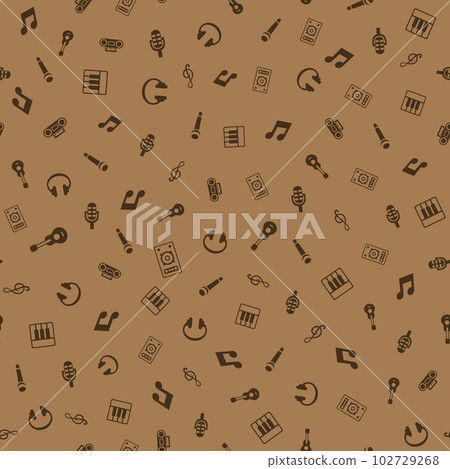 Music Seamless Pattern Background. Vector texture illustration. 102729268