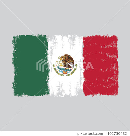 Flag of Mexico,watercolor brush style, Flag of Mexico,watercolor brush style, 102730482