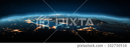 Middle East, Persian Gulf city lights Middle East, Persian Gulf city lights 102730516