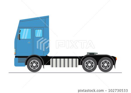 Big blue and black semi truck.Isolated on white background Big blue and black semi truck.Isolated on white background 102730533