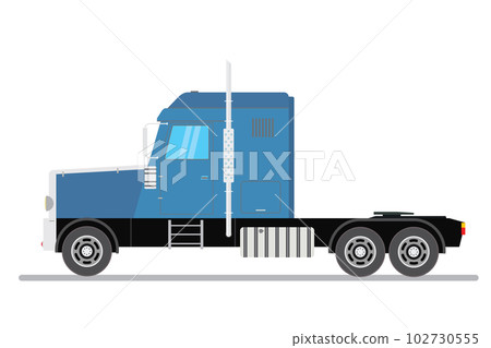 Big blue and black semi truck. Big blue and black semi truck. 102730555