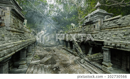 Ancient temple ruins, 3d render 102730566