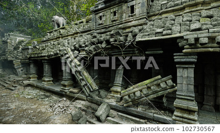 Ancient temple ruins, 3d render Ancient temple ruins, 3d render 102730567