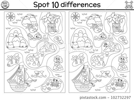 Pirate Ship Kids Treasure and Map Clip Art | Images Color Black White