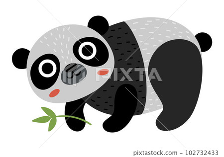 Vector panda bear icon. Endangered species illustration. Cute extinct animal isolated on white background. Funny wild animal illustration for kids. Nature protection concept 102732433
