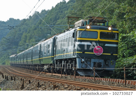 Hokuriku Main Line Tsubata-Kurikara JR West EF81-113 (Tsuruga) + Series 24 Twilight Express 102733027