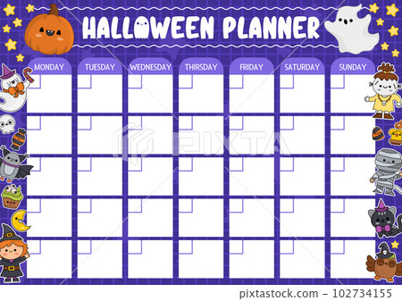 Vector Halloween monthly planner with... - Stock Illustration [102734155] -  PIXTA