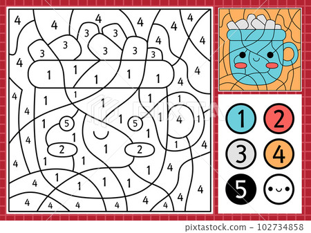 Color By Number Winter Coloring Page