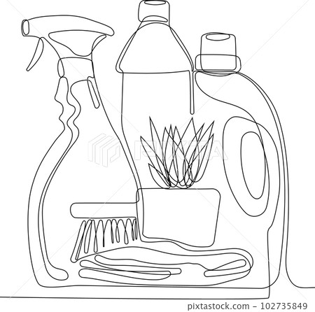 Home cleaning service landing page design concept, illustration of janitors with cleaning tools. Vector illustration 102735849