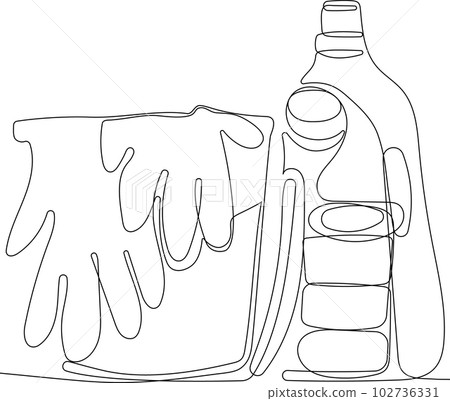 Home cleaning service landing page design concept, illustration of janitors with cleaning tools. Vector illustration 102736331