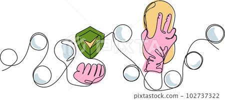Home cleaning service landing page design concept, illustration of janitors with cleaning tools. Vector illustration 102737322