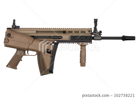 Modern army assault rifle isolated on a white 102738221
