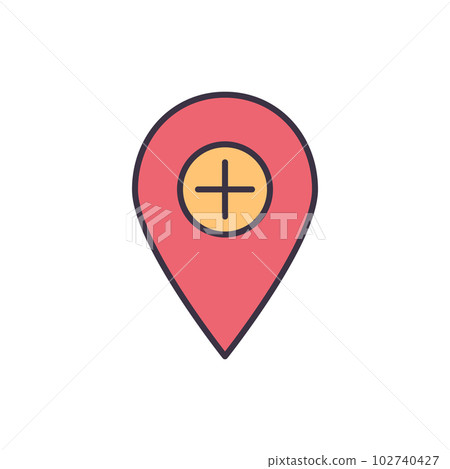 Hospital Location related vector icon. 102740427