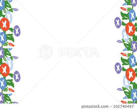 水彩手繪牽牛花框（豎） 102740497