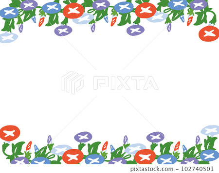 水彩手繪牽牛花畫框(橫) 水彩手繪牽牛花畫框(橫) 102740501