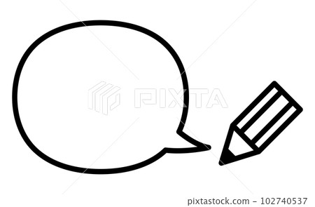 Pencil and speech bubble Pencil and speech bubble 102740537