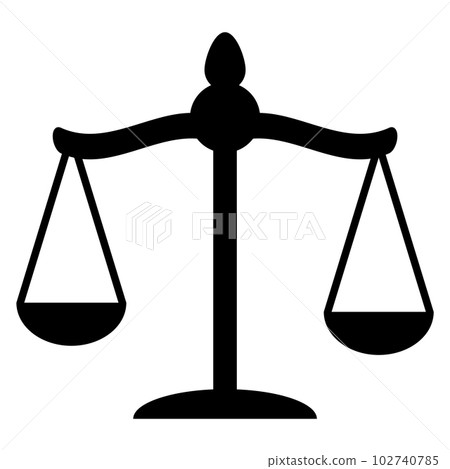 Silhouette icon scales of justice. Element for design and logo. Silhouette icon scales of justice. Element for design and logo. 102740785
