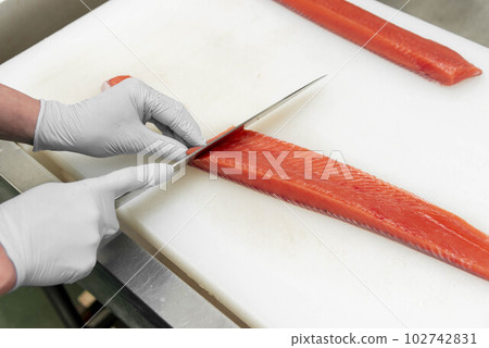 cooking raw salmon 102742831