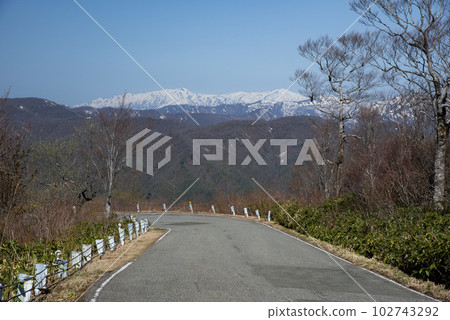 View of the Iide mountain range from Nishiazuma Sky Valley View of the Iide mountain range from Nishiazuma Sky Valley 102743292