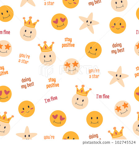 Thank you retro minimalist smile seamless pattern Thank you retro minimalist smile seamless pattern 102745524