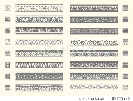 龐貝民族圖案線條和畫筆套裝 102745550