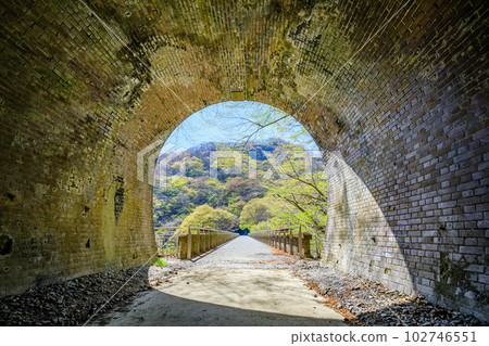Usui 3rd Bridge in Spring, Megane Bridge, Annaka City, Gunma Prefecture Usui 3rd Bridge in Spring, Megane Bridge, Annaka City, Gunma Prefecture 102746551