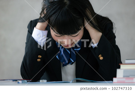 high school girl tired of studying high school girl tired of studying 102747310
