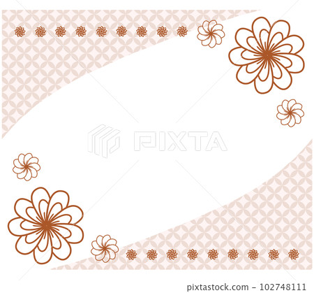 簡單的花和日本模式框架例證 102748111